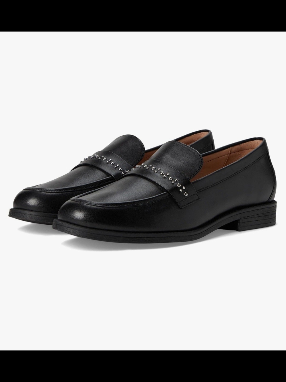 Cole Haan Stassi Embellished Studded Leather Penny Loafers -  size 7.5 Medium